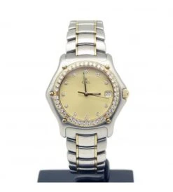 Montre EBEL "Lady" En Or Jaune, Diamants Et Acier