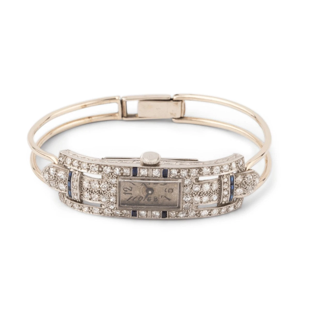 Montre De Dame Fine En Or Blanc, Platine, Brillants Et Onyx 3 Montre De Dame Fine En Or Blanc, Platine, Brillants Et Onyx – Image 3