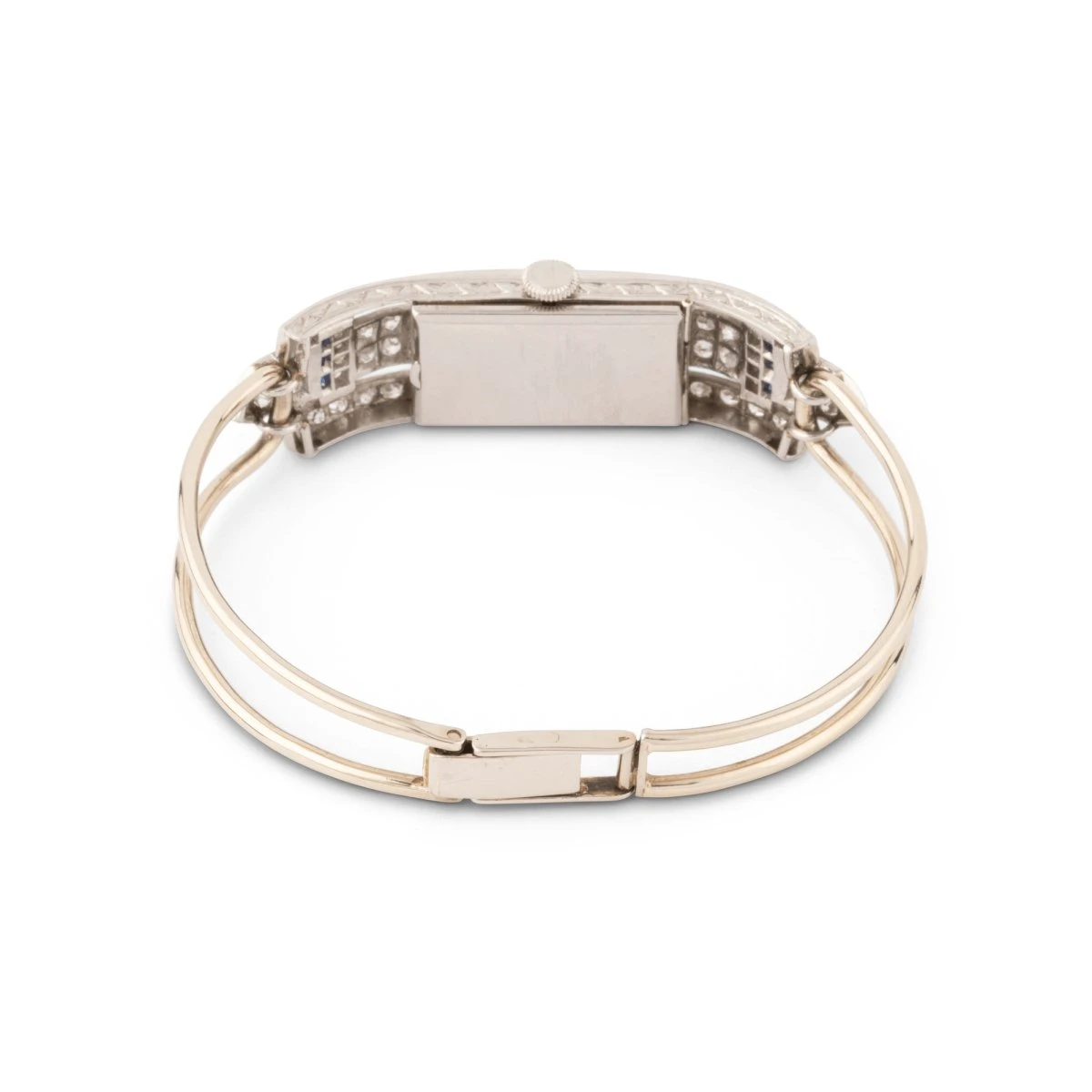 Montre De Dame Fine En Or Blanc, Platine, Brillants Et Onyx 5 Montre De Dame Fine En Or Blanc, Platine, Brillants Et Onyx – Image 5