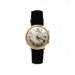 Montre JAEGER-LECOULTRE "Memovox" En Or Rose, Argent Et Velours