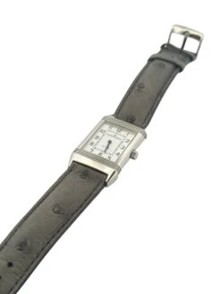Montre JAEGER-LECOULTRE "Reverso" En Acier Et Cuir D'autruche -Castafiore Boutique montre jaeger lecoultre reverso en acier 154840