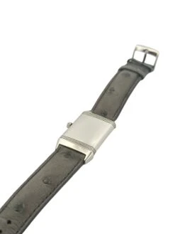 Montre JAEGER-LECOULTRE "Reverso" En Acier Et Cuir D'autruche -Castafiore Boutique montre jaeger lecoultre reverso en acier 575840