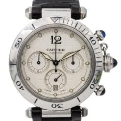 Montre Mécanique CARTIER "Pasha 2113" En Acier Et Cuir 9 Montre Mécanique CARTIER "Pasha 2113" En Acier Et Cuir -Castafiore Boutique montre mecanique cartier pasha 2113 en acier et cuir 111691