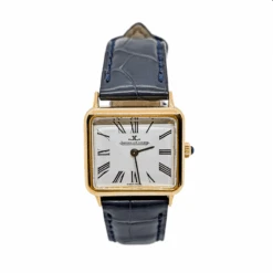 Montre Mécanique JAEGER LE COULTRE En Or Jaune, Cuir Et Saphir