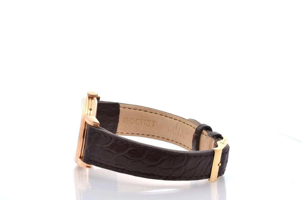 Montre MOVADO "Triple Calendar" En Or Jaune, Plexi Et Cuir 3 Montre MOVADO "Triple Calendar" En Or Jaune, Plexi Et Cuir – Image 3