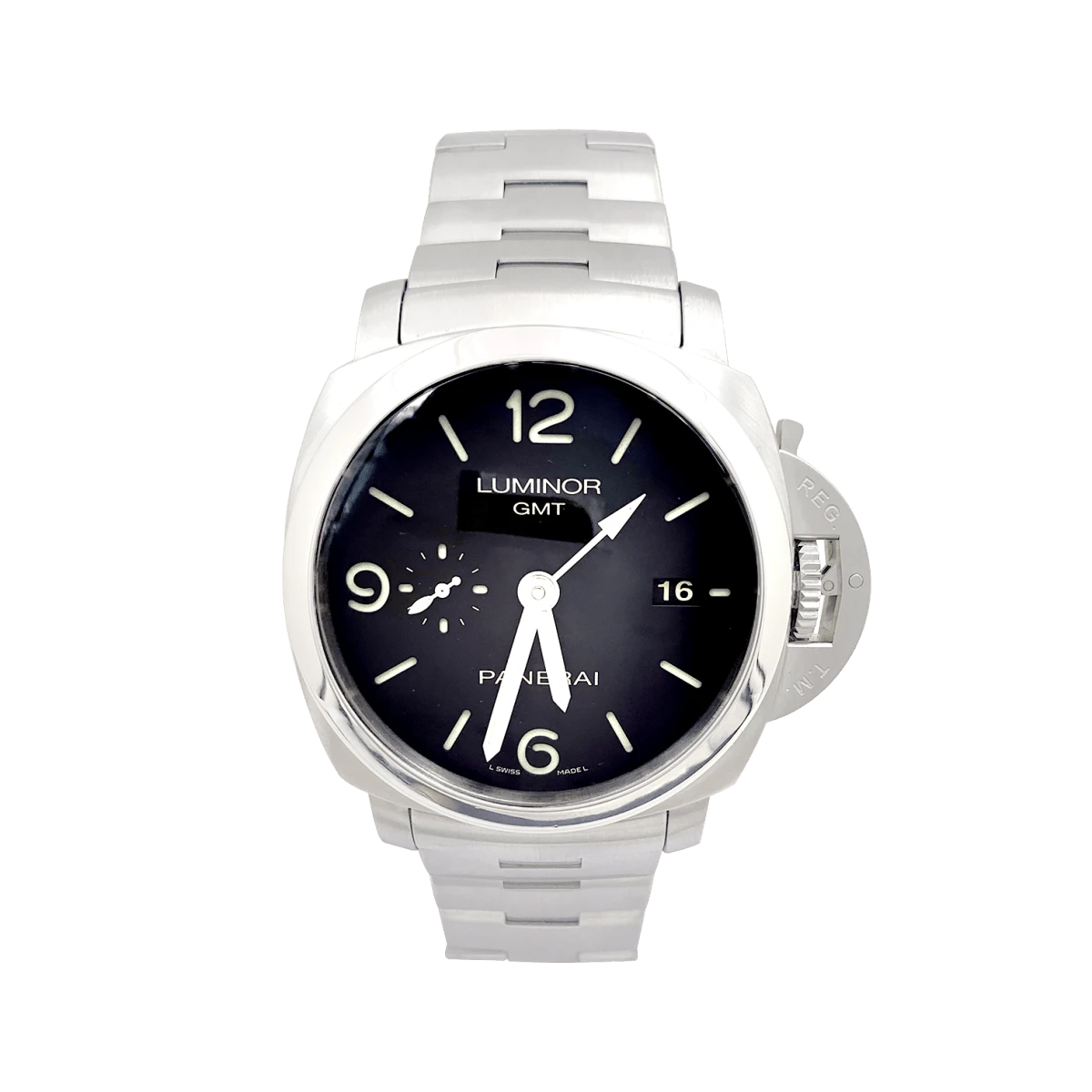 Miller Montre Panerai "Luminor GMT" En Acier. 1 Miller Montre Panerai "Luminor GMT" En Acier.