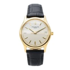 Montre PATEK PHILIPPE "Calatrava" En Or Jaune Et Cuir