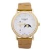 Miller Montre PATEK PHILIPPE "Calatrava Moon Phase" Or Jaune, Nacre, Diamants, Cuir.
