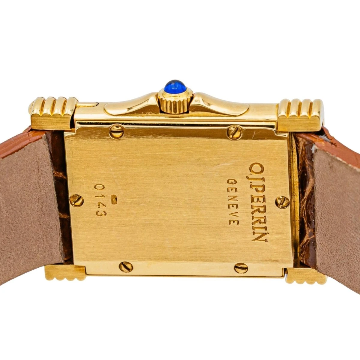 Montre Quartz O.J PERRIN En Or Jaune Et Saphir 6 Montre Quartz O.J PERRIN En Or Jaune Et Saphir – Image 6