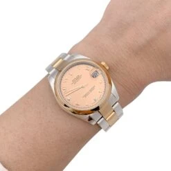 Miller Montre ROLEX "Datejust" Acier, Or Rose, Diamants, Nacre Rose -Castafiore Boutique montre rolex datejust acier or rose diamants nacre rose 561376