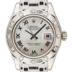 Montre ROLEX "Datejust Pearlmaster" En Or Blanc, Nacre, Saphir Et Diamants 9 Montre ROLEX "Datejust Pearlmaster" En Or Blanc, Nacre, Saphir Et Diamants -Castafiore Boutique montre rolex datejust pearlmaster en or blanc nacre saphir et diamants 224339