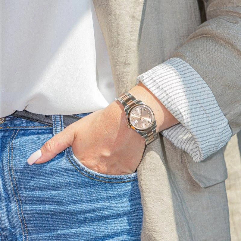 Montre ROLEX "Lady-Datejust" Enor Rose, Acier, Diamants 2 Montre ROLEX "Lady-Datejust" Enor Rose, Acier, Diamants – Image 2