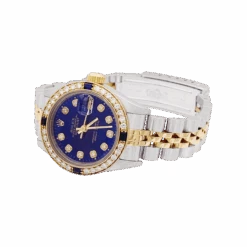 Miller Montre ROLEX "Oyster Perpetual DateJust" En Or Jaune, Acier, Saphirs Et Diamants -Castafiore Boutique montre rolex oyster perpetual datejust en or jaune acier saphirs et diamants 6917919