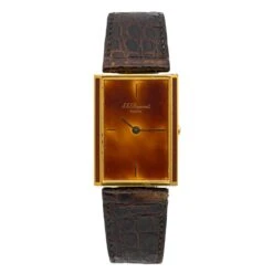 Montre S.T. DUPONT En Plaqué Or Et Cuir