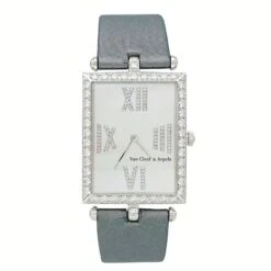 Miller Montre Quartz VAN CLEEF & ARPELS "Classique Arpels" En Or Blanc, Nacre, Satin Et Diamants