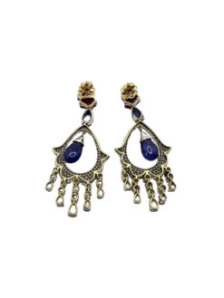 Boucles D'oreilles En Or 18 Carats Avec Des Diamants Naturels, Des Tanzanites Naturelles Et Des Rubis Naturels. 7 Boucles D'oreilles En Or 18 Carats Avec Des Diamants Naturels, Des Tanzanites Naturelles Et Des Rubis Naturels. -Castafiore Boutique orecchini oro 18 kt con diamanti naturali tanzaniti naturali e rubini naturali 656747