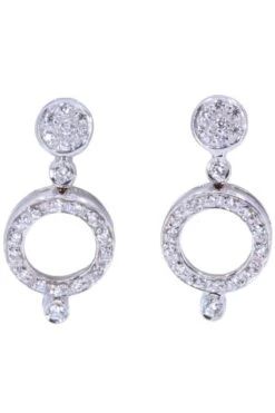 Paire De Boucles D'oreilles ANTONINI En Or Blanc Et Diamants