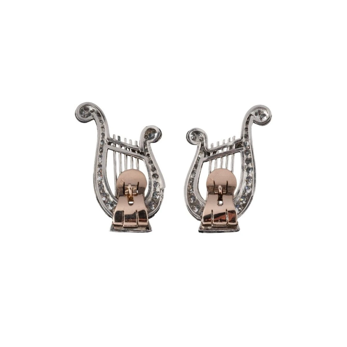 Paire De Clips D'oreilles LYRES En Diamants 2 Paire De Clips D'oreilles LYRES En Diamants – Image 2