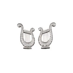 Paire De Clips D'oreilles LYRES En Diamants