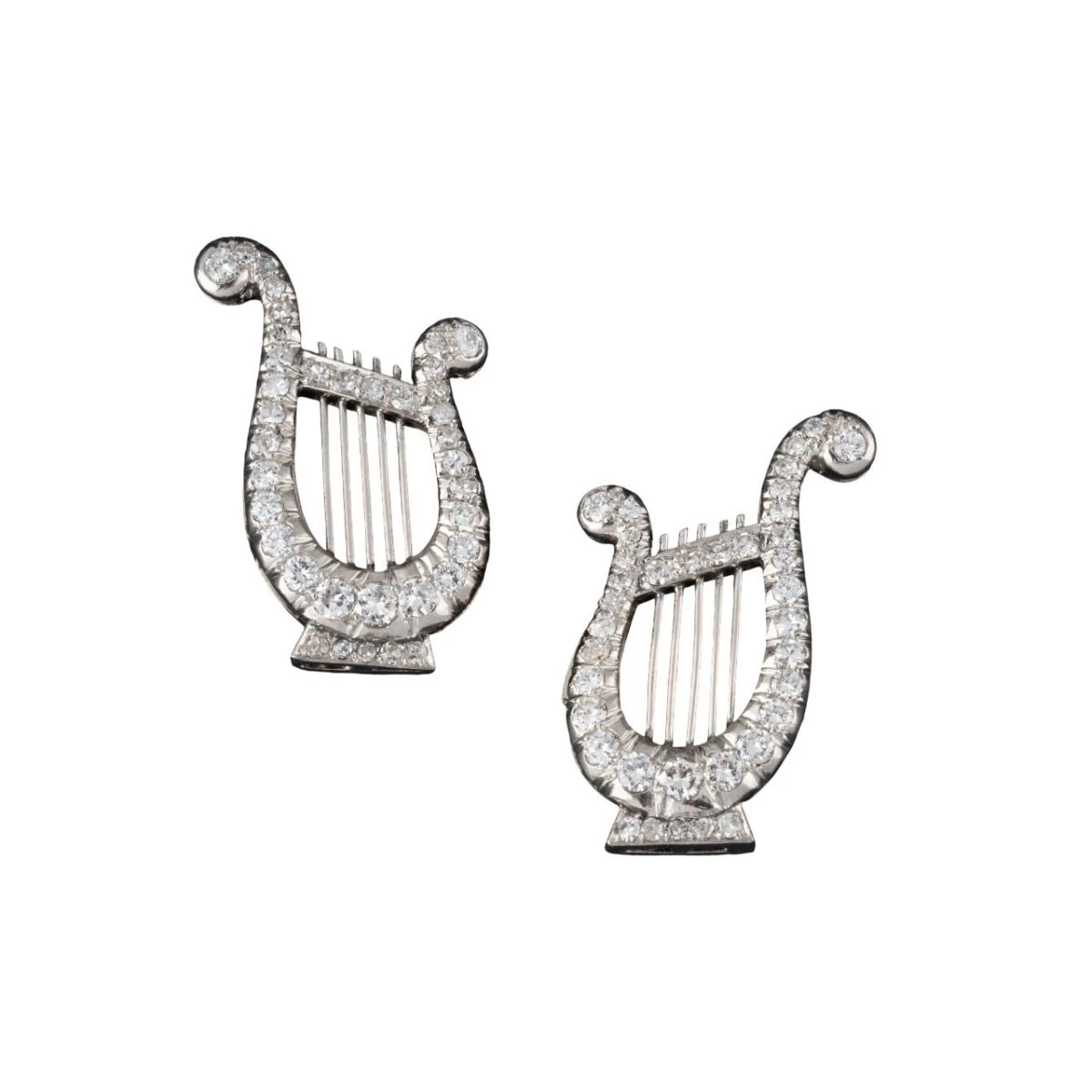 Paire De Clips D'oreilles LYRES En Diamants 5 Paire De Clips D'oreilles LYRES En Diamants – Image 5