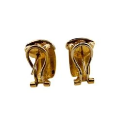 Paire De Demi Créoles En Or Jaune Et Diamants -Castafiore Boutique paire de demi creoles en or jaune et diamants 610221