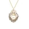 Pendentif Ancien 19e Perle Et Roses De Diamants