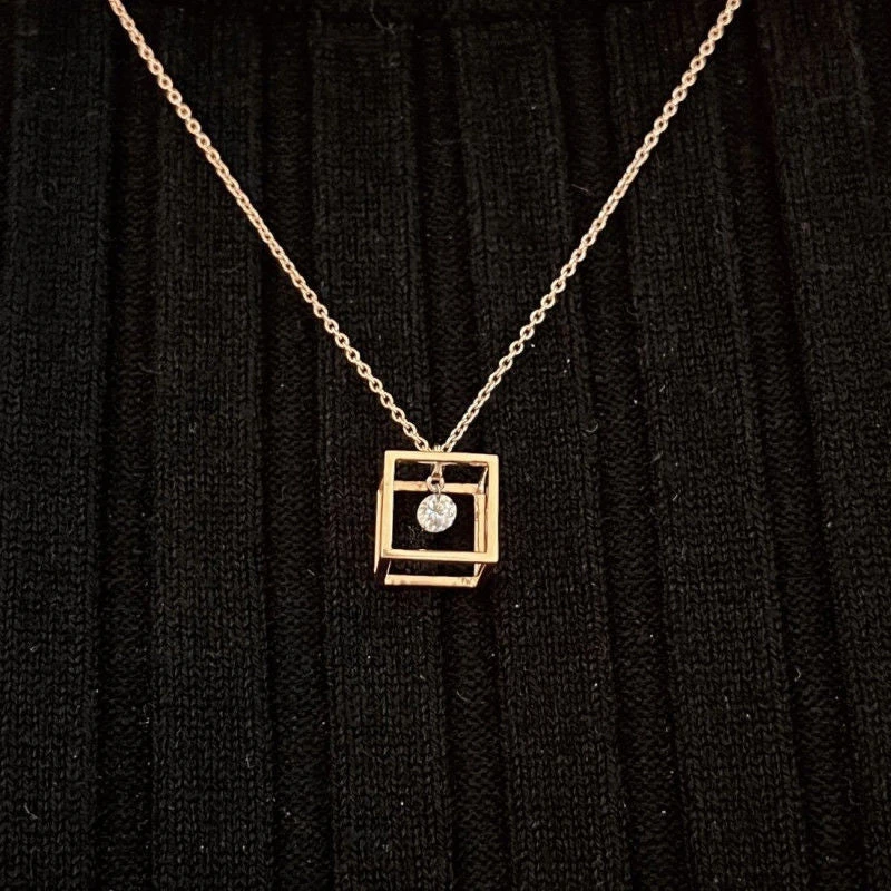 Pendentif Barro Or Rose Diamant 3 Pendentif Barro Or Rose Diamant – Image 3