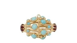 Pendentif Breloque En Or Jaune Et Turquoises -Castafiore Boutique pendentif breloque en or jaune et turquoises 328853