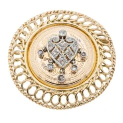 Pendentif Broche Or Rose Diamant