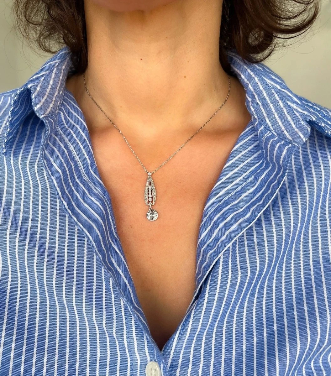 Pendentif En Platine Art Déco 5 Pendentif En Platine Art Déco – Image 5