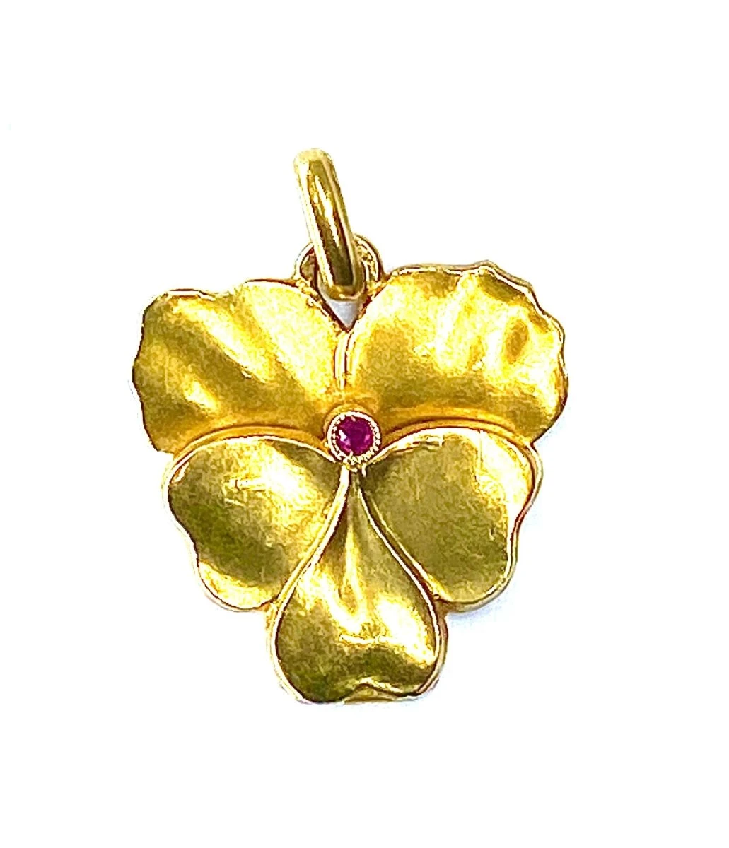 Pendentif Ouvrant Pensée En Or Jaune 1 Pendentif Ouvrant Pensée En Or Jaune