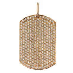 Pendentif Plaque VICTORIA CASAL, Or Rose Et Diamants