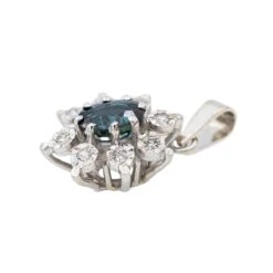 Pendentif Pompadour Or Blanc Saphir -Castafiore Boutique pendentif pompadour or blanc saphir 179269