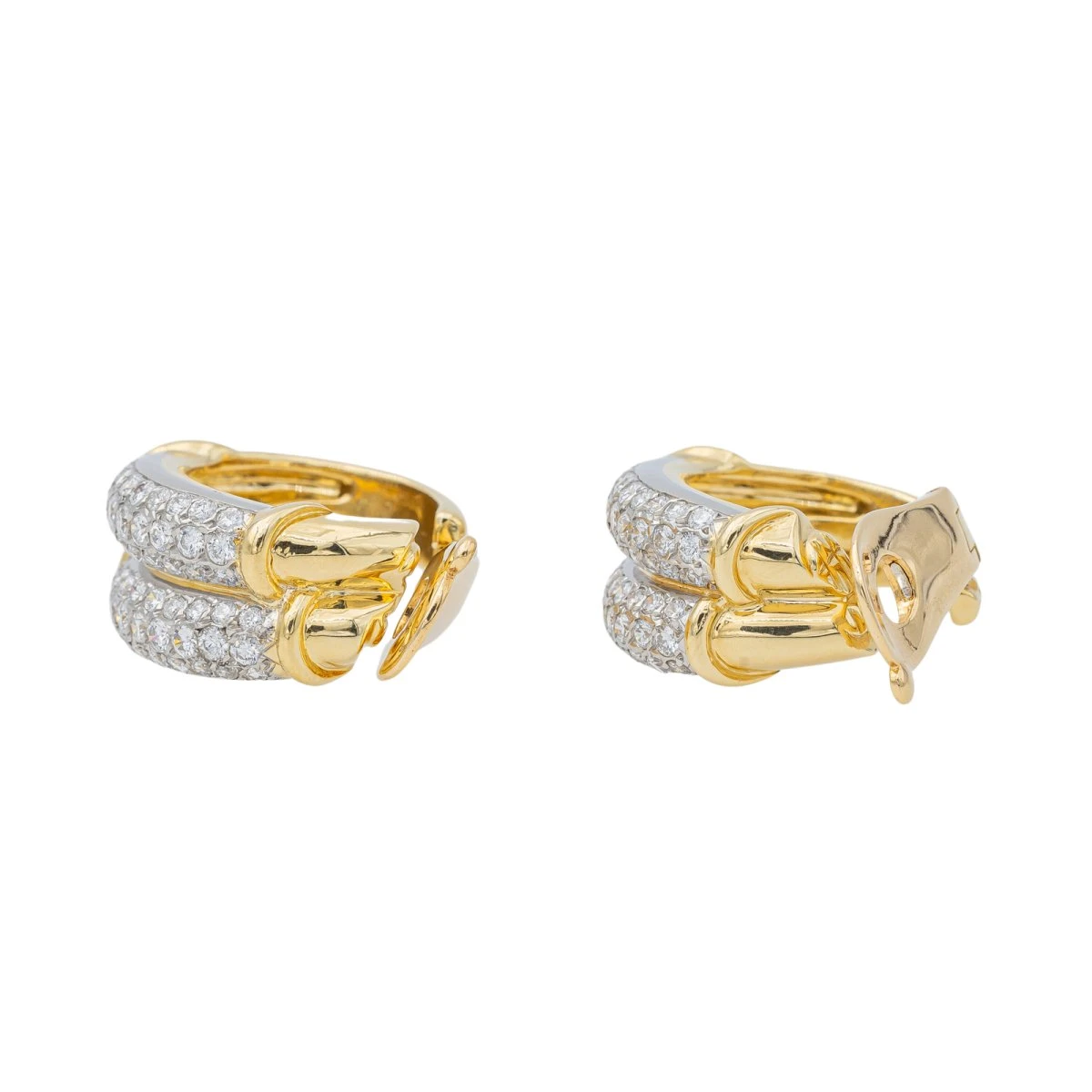 Piaget Boucles D'oreilles CréolesOr Jaune Diamant 4 Piaget Boucles D'oreilles CréolesOr Jaune Diamant – Image 4