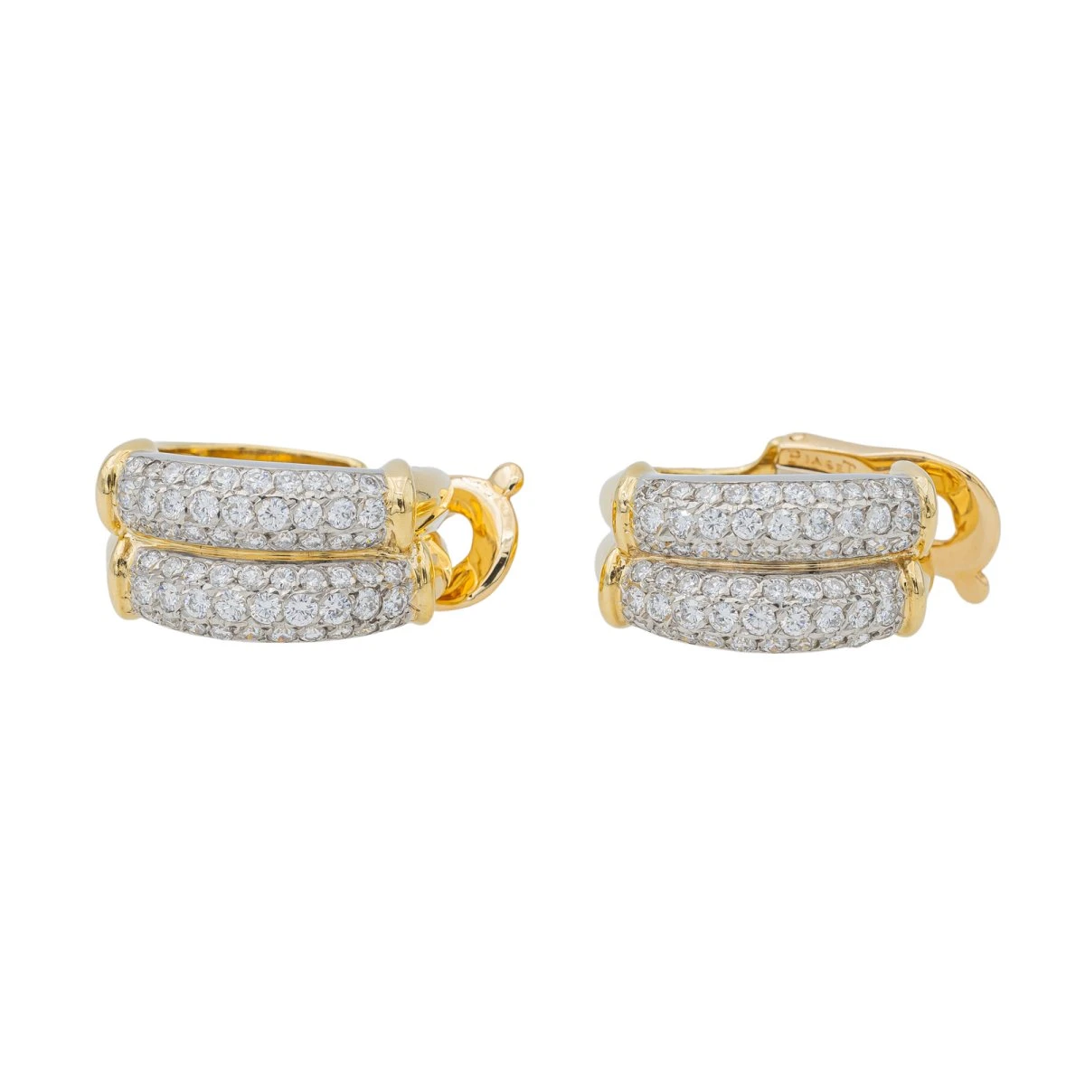 Piaget Boucles D'oreilles CréolesOr Jaune Diamant 3 Piaget Boucles D'oreilles CréolesOr Jaune Diamant – Image 3