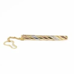 Pince à Cravate CHIMENTO En 3 Ors Pavé Diamants