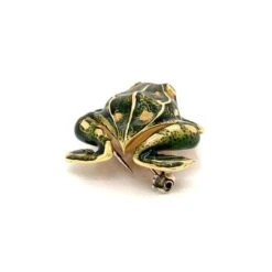 Broche Clip TIFFANY & CO. "Grenouille" En Or Jaune, émail Et Diamants -Castafiore Boutique tiffany co enamel and diamond frog pendantbrooch 18 karat gold 227767