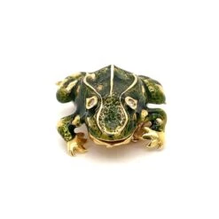 Broche Clip TIFFANY & CO. "Grenouille" En Or Jaune, émail Et Diamants -Castafiore Boutique tiffany co enamel and diamond frog pendantbrooch 18 karat gold 251024