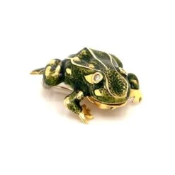 Broche Clip TIFFANY & CO. "Grenouille" En Or Jaune, émail Et Diamants -Castafiore Boutique tiffany co enamel and diamond frog pendantbrooch 18 karat gold 840081